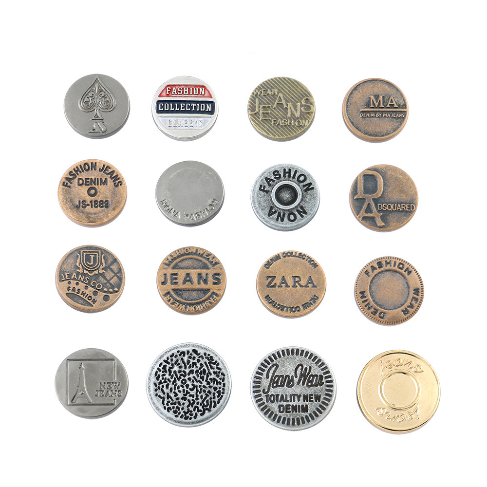 High Quality Engrave Logo Permanent Metal Buttons Jean Tack Buttons for Pants