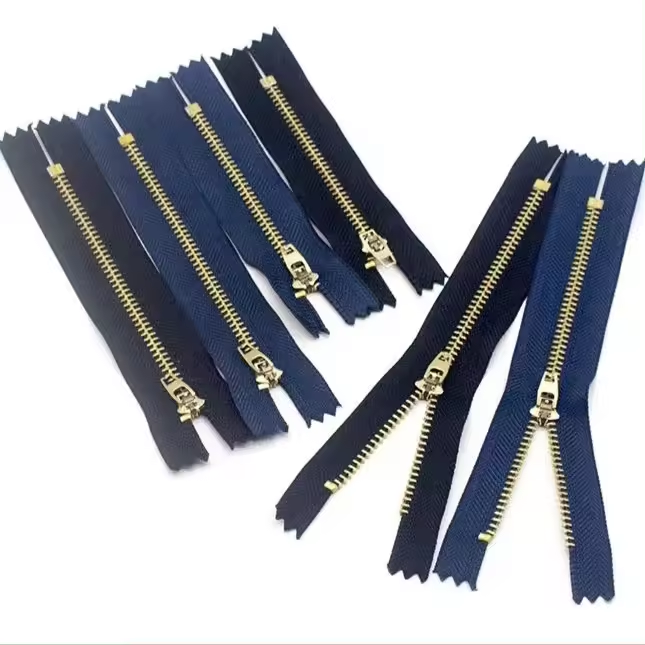 Factory Wholesale Close-end Zipper Brass YG Metal Zipper for Jeans