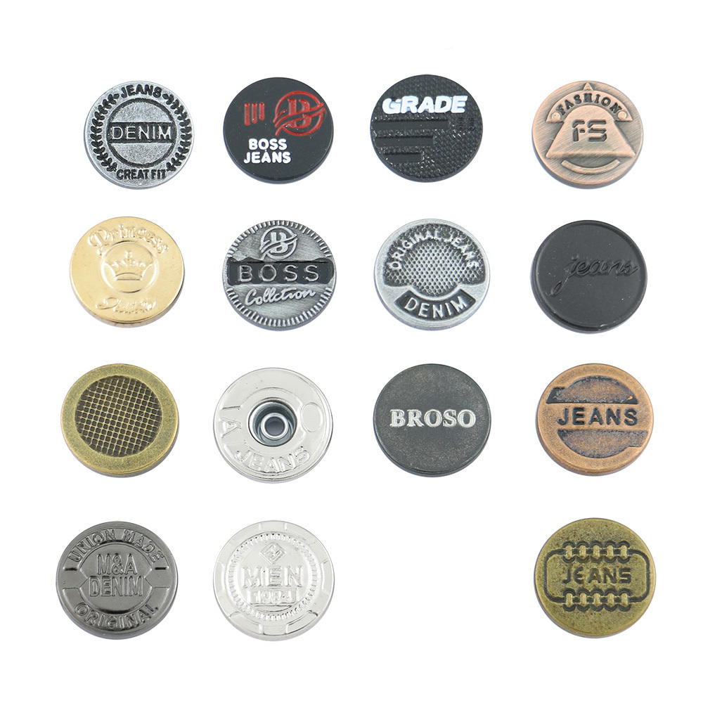 High Quality Engrave Logo Permanent Metal Buttons Jean Tack Buttons for Pants