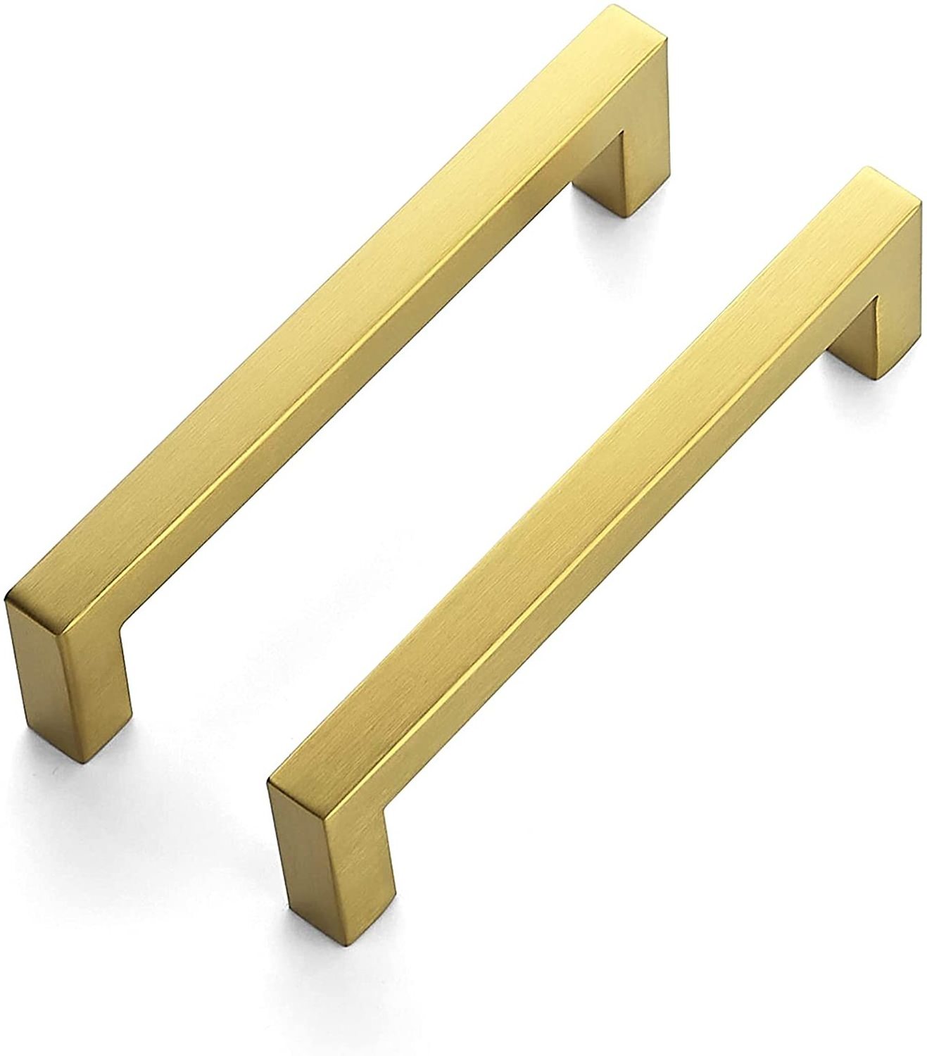 Gold Cabinet Pulls Square  Brushed Brass Pulls for Cabinets Closet Square Cupboard Bathroom Desk Door Knobs