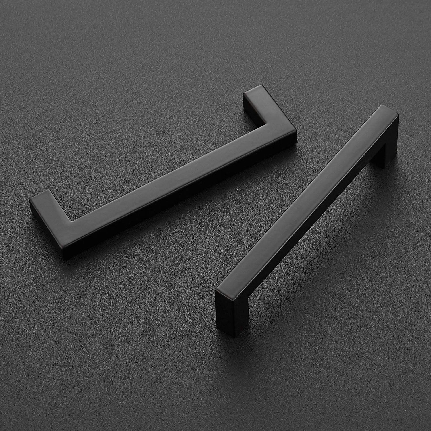 Kitchen Square Cabinet Handles Matte Black Cabinet Pulls Black Drawer Pulls