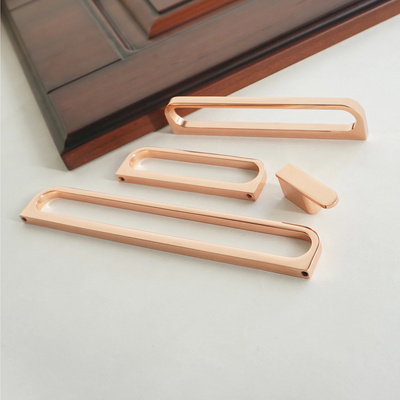 Rose gold Cupboard Wardrobe Drawer Closet Pulls Cabinet Knobs and Handles Furniture Handle Pulls