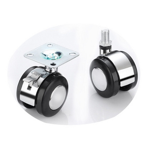 LG 1.5 inch 2 inch Zinc Alloy Furniture Wheels Swivel Casters Movable Wheel Casters with brake