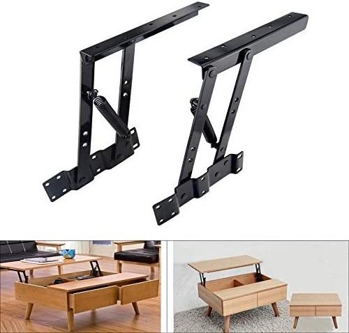 1pair Folding Lift up Top Table Mechanism Hardware Fitting Hinge, Gas Hydraulic Lift up Table Mechanism