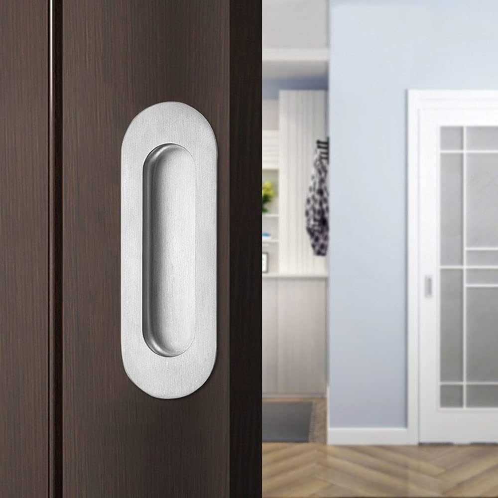 handles for drawer and furniture Stainless Steel Sliding Door Pull Handle Recessed Barn Embedded Finger Pull with Hidden