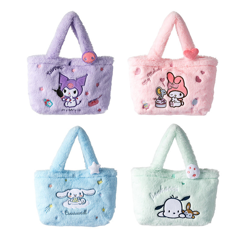 new Japanese hand-held plush bag girls shoulder bag large-capacity handbag holiday gift for girls cute bunny lady bags