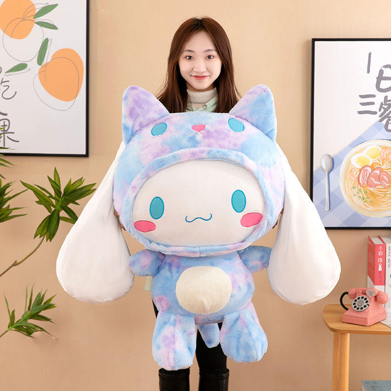 27cm  Cartoon Kuromi Melody Plush Cat Toys Cinnamoroll Custom Stuffed Toys For Children Gift