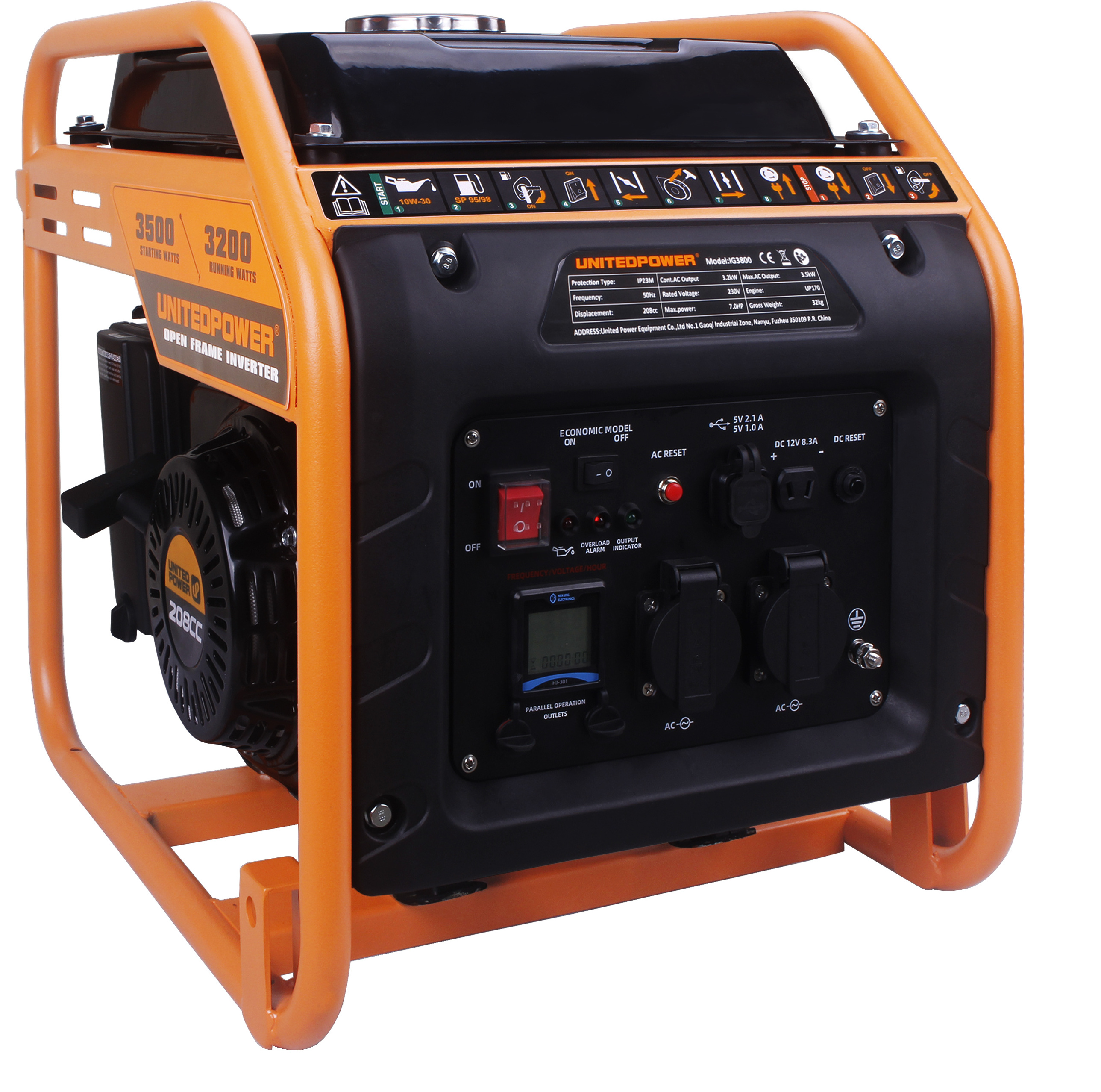 Unitedpower  3.2kw Inverter Generators 3.5kva Portable Generator Inverter 3000 Watts