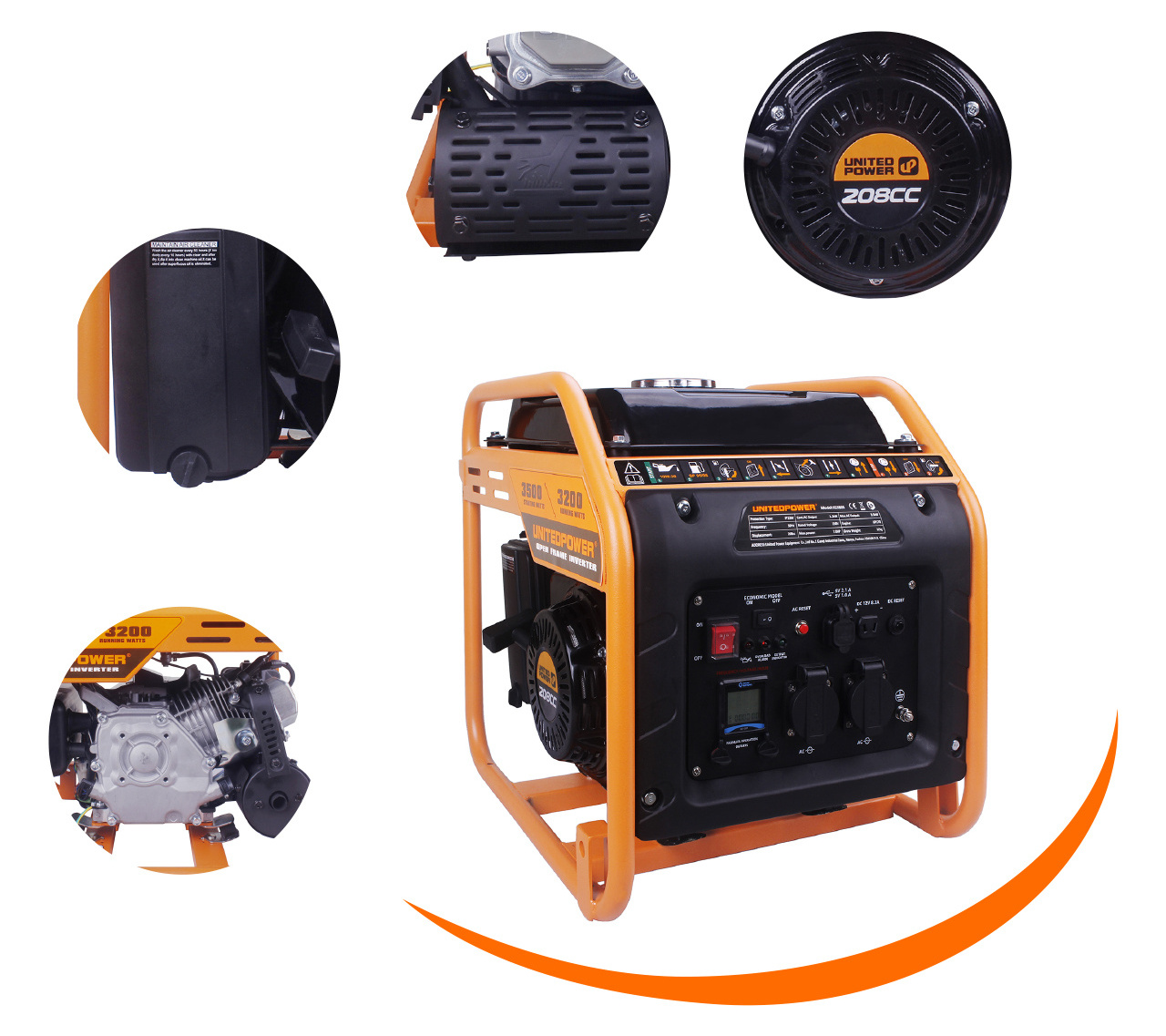 Unitedpower  3.2kw Inverter Generators 3.5kva Portable Generator Inverter 3000 Watts