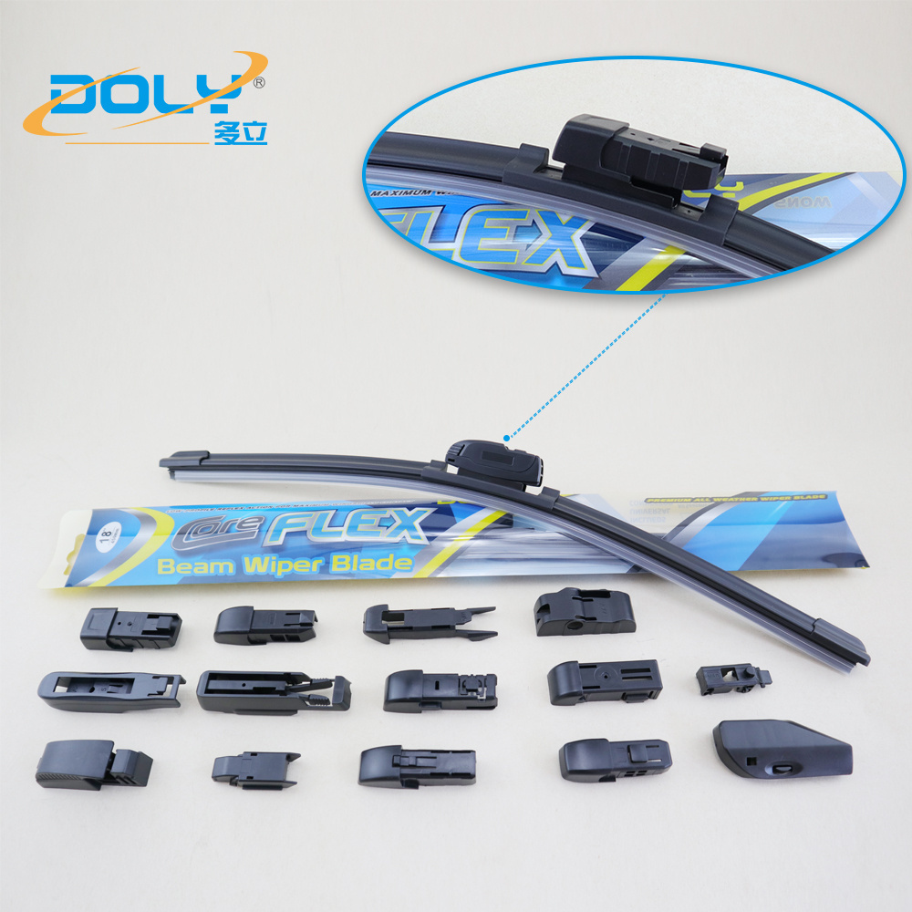 Doly Factory Wholesale Multifunction Flat  hyundai Car Windshield Wiper Blade With Adaptors