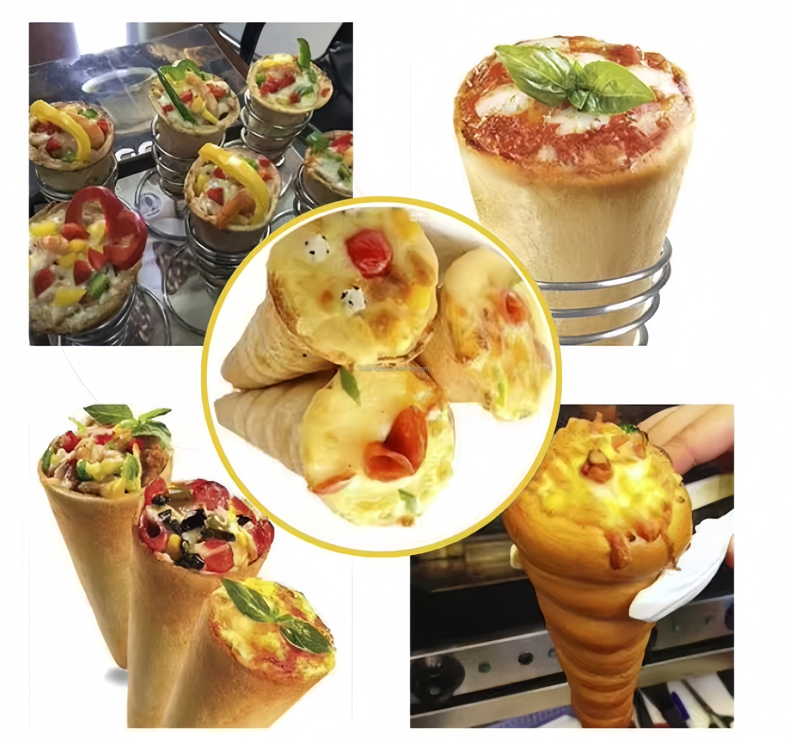 Small Automatic Commercial Waffle Cone Making Pizza Cone Machine Ice Cream Edible Cone Cup Wafer Biscuit Maker Machine