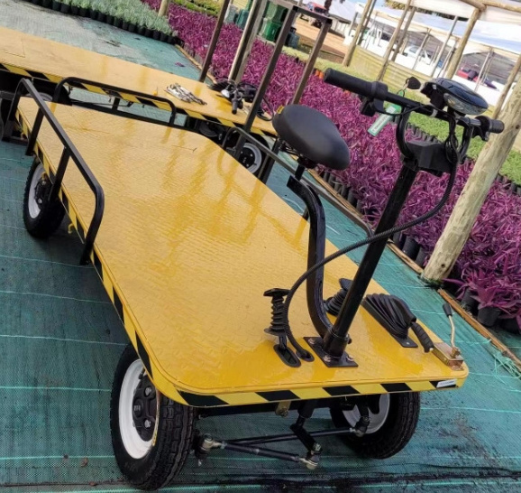 Electric Flat Car Electric Trolley With 4 Wheels Electric Hitch Mount Warehouse Trolley Cargo Tricycle Carrier