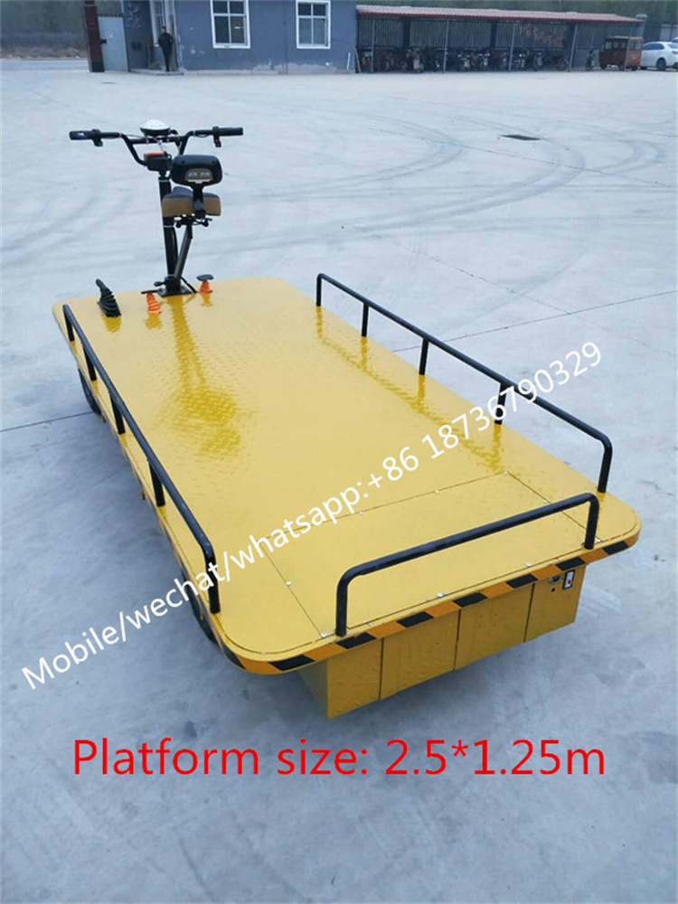 Electric Flat Car Electric Trolley With 4 Wheels Electric Hitch Mount Warehouse Trolley Cargo Tricycle Carrier