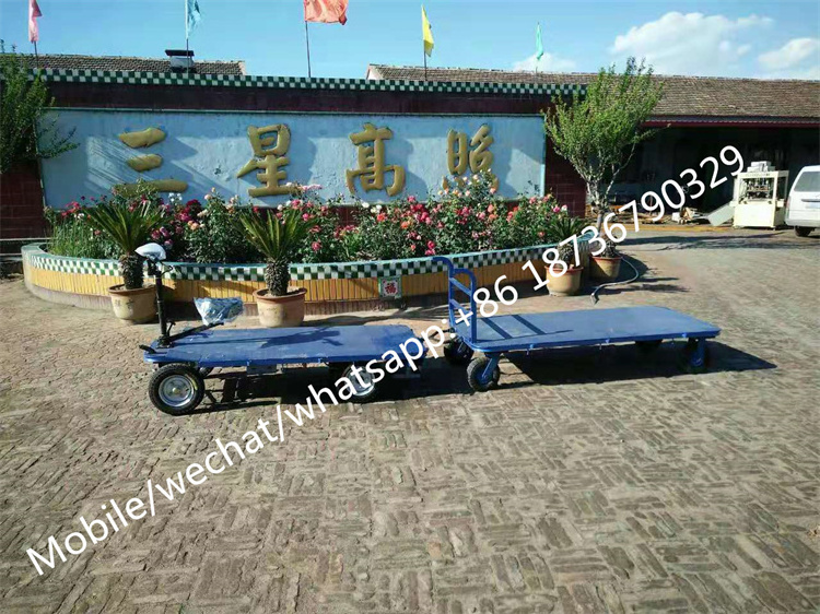 Electric Flat Car Electric Trolley With 4 Wheels Electric Hitch Mount Warehouse Trolley Cargo Tricycle Carrier