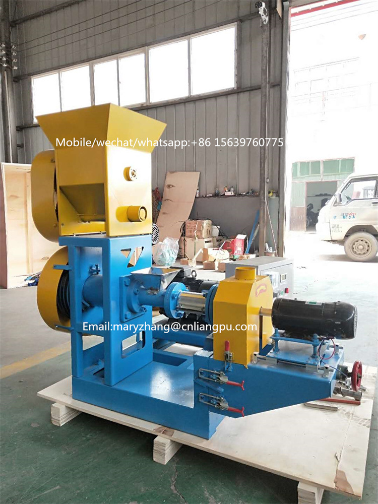 China manufacture double screw tilapia floating fish feed pellet extruder machine price