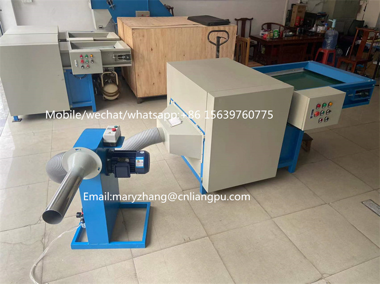 Industrial electric polyester fiber opening carding machines and pillow filling machine