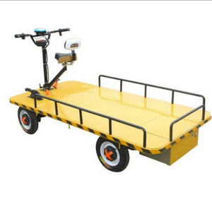 Widely used electric heavy duty platform trolley flatbed cargo trolley platform cart in warehouse farm garden