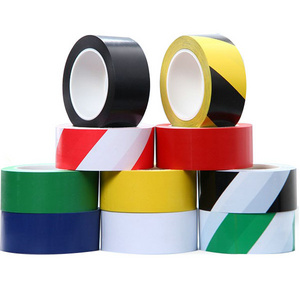 Yellow and Black Safety Signage PVC Floor Marking Tape Single-Sided Rubber Adhesive Waterproof for Outdoor Underground Road