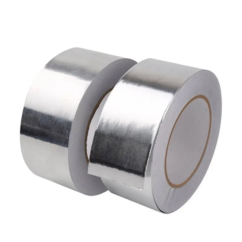 Easy to Tear Aluminum Foil Tape Hot Sales Jumbo Roll Sliver Fiberglass Reinforced Aluminum Foil Tape Waterproof