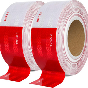 Reflective Safety Tape DOT-C2 Waterproof Red and White Adhesive conspicuity tape for trailer, outdoor, cars, trucks