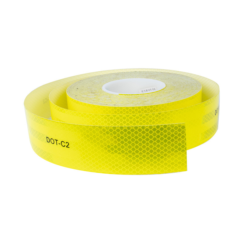 DOT-C2 Self Adhesive Fluorescent Yellow Green Reflective Conspicuity Tape Red and White Reflective Sticker for Truck Vehicles