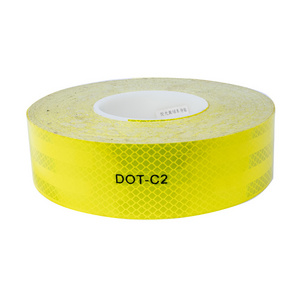 DOT-C2 Self Adhesive Fluorescent Yellow Green Reflective Conspicuity Tape Red and White Reflective Sticker for Truck Vehicles