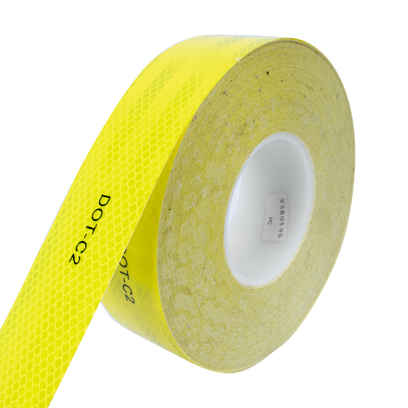 DOT-C2 Self Adhesive Fluorescent Yellow Green Reflective Conspicuity Tape Red and White Reflective Sticker for Truck Vehicles