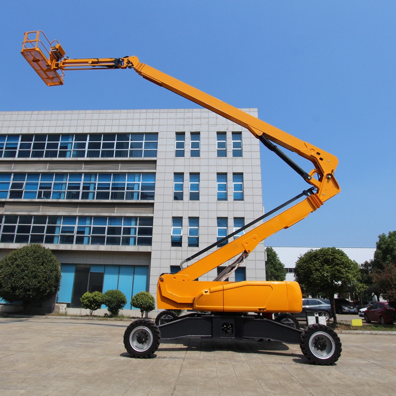 Electric articulated cherry picker towabl ecrawler boom lift 18m 14-24m for sale