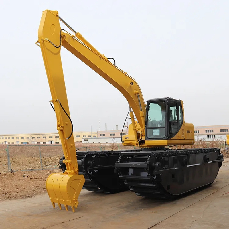 20ton amphibious excavator pontoon with spuds for sale