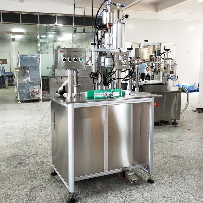 Factory customization semi automatic 3 in 1 aerosol can filling machine spray paint sealing machine