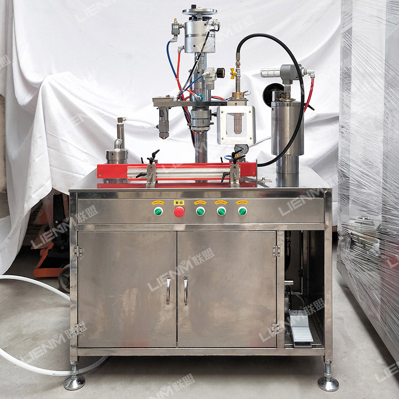 Factory customization semi automatic 3 in 1 aerosol can filling machine spray paint sealing machine