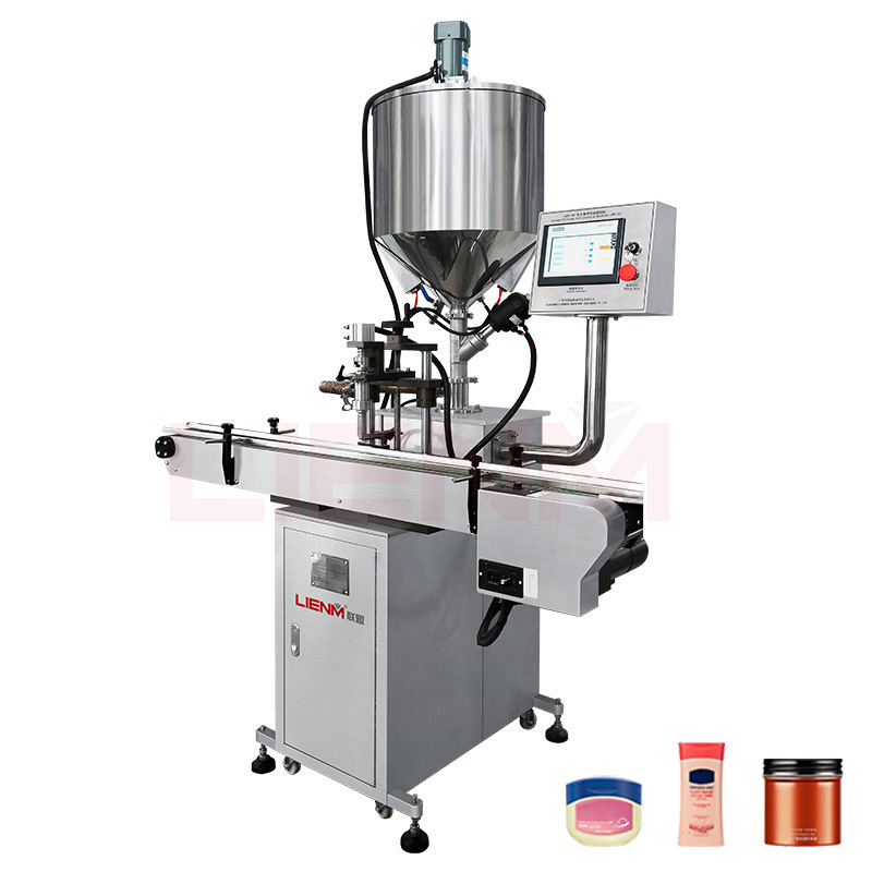 LIENM factory paste filling machine with mixing and heating cosmetic cream paste tube sealing machine