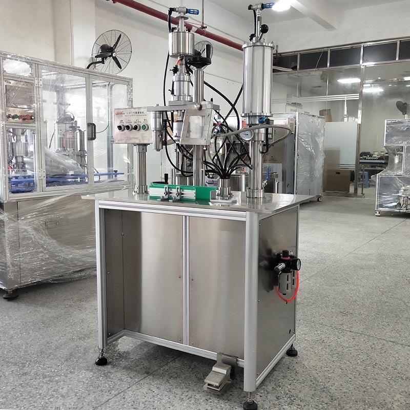 Factory customization semi automatic 3 in 1 aerosol can filling machine spray paint sealing machine