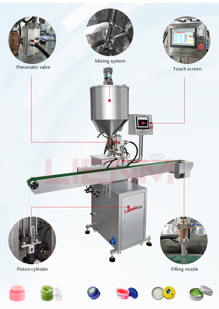 LIENM factory paste filling machine with mixing and heating cosmetic cream paste tube sealing machine