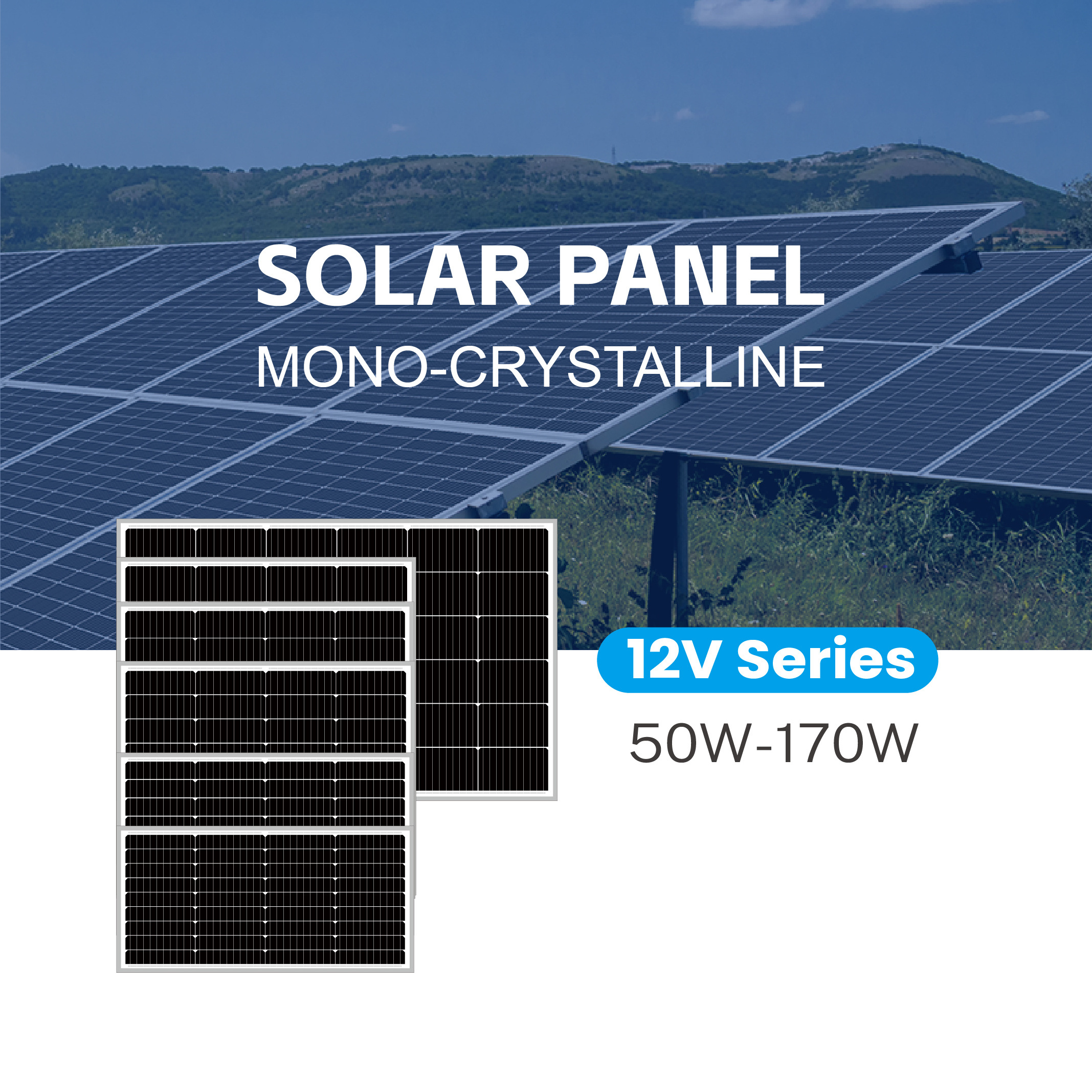 BLUE CARBON Free Shipping Mono Solar Panel 12V 440W Watt 24v Solar Panel 50w 60W 70W 80W 90W 100W 110W 120W 130W 140W