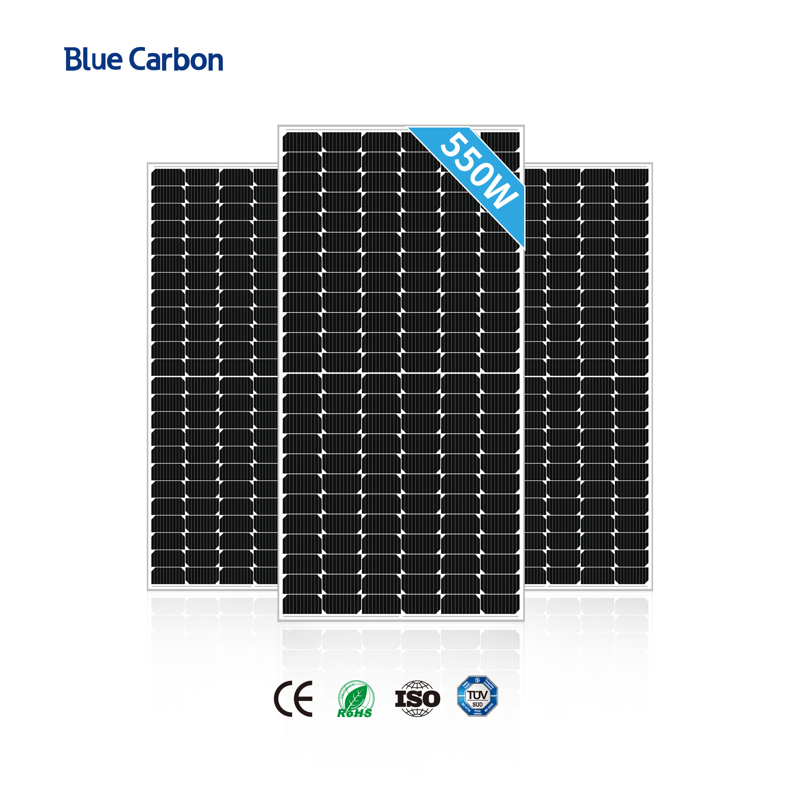 BLUE CARBON 25 Years Warranty Solar panel Cheap 550 Watt Solar Panel Manufacturers Price Solares Paneles In China