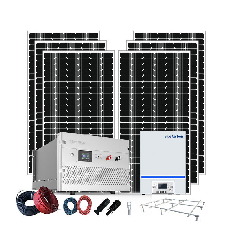 Blue Carbon Residential Offgrid Solar Power System 3000W 4000W 5000W 3Kw 4Kw 5Kw Off Grid Solar Panel System Cost For Home