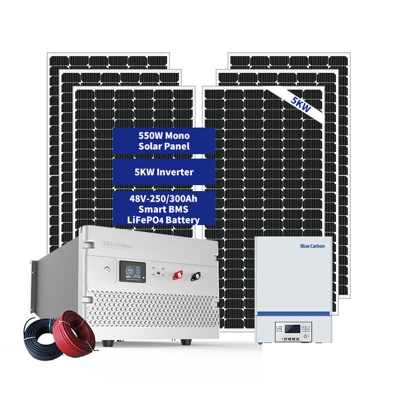 Blue Carbon Residential Offgrid Solar Power System 3000W 4000W 5000W 3Kw 4Kw 5Kw Off Grid Solar Panel System Cost For Home