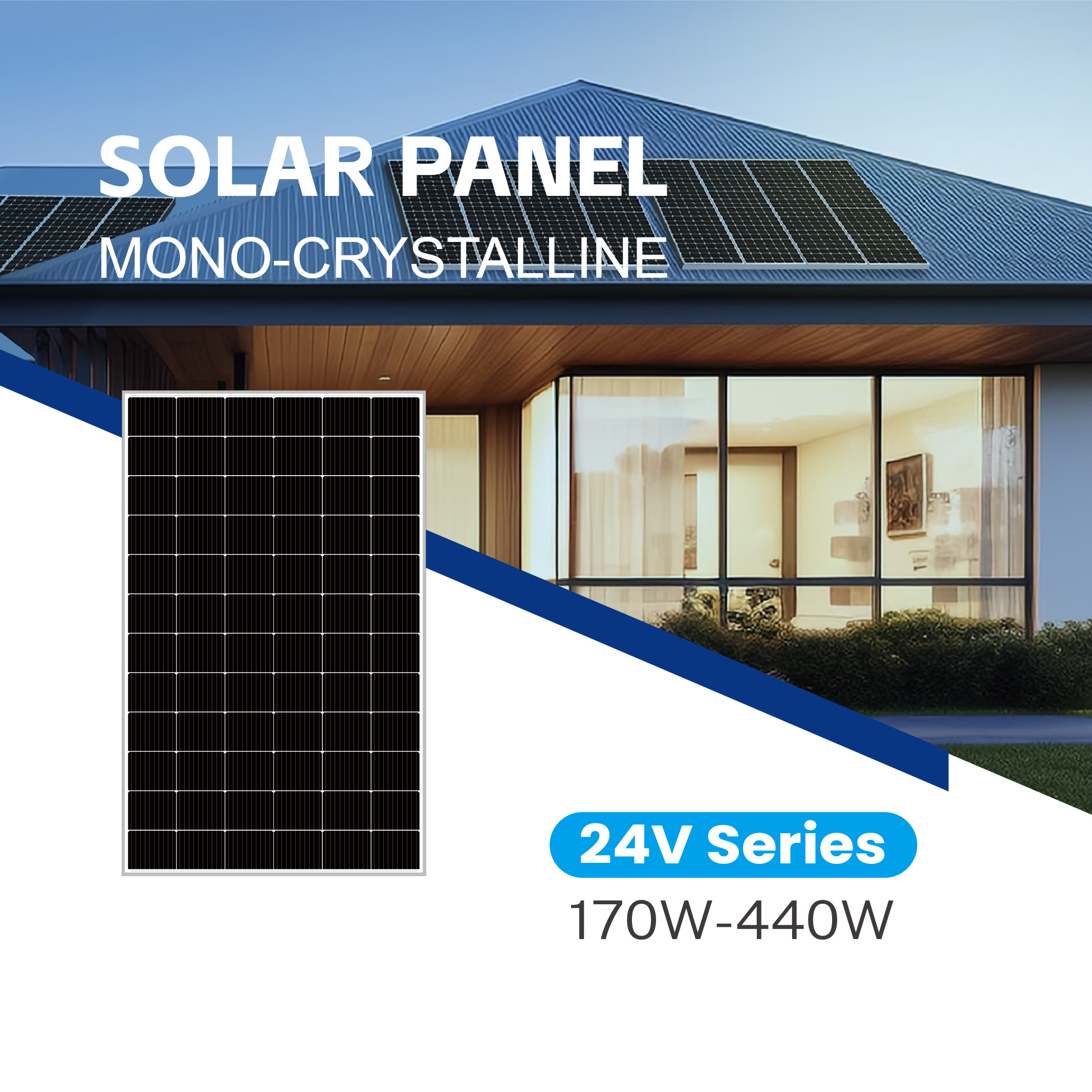 BLUE CARBON 24V 400W 410W 420W 430W 440W Solar panel Solar energy system panel