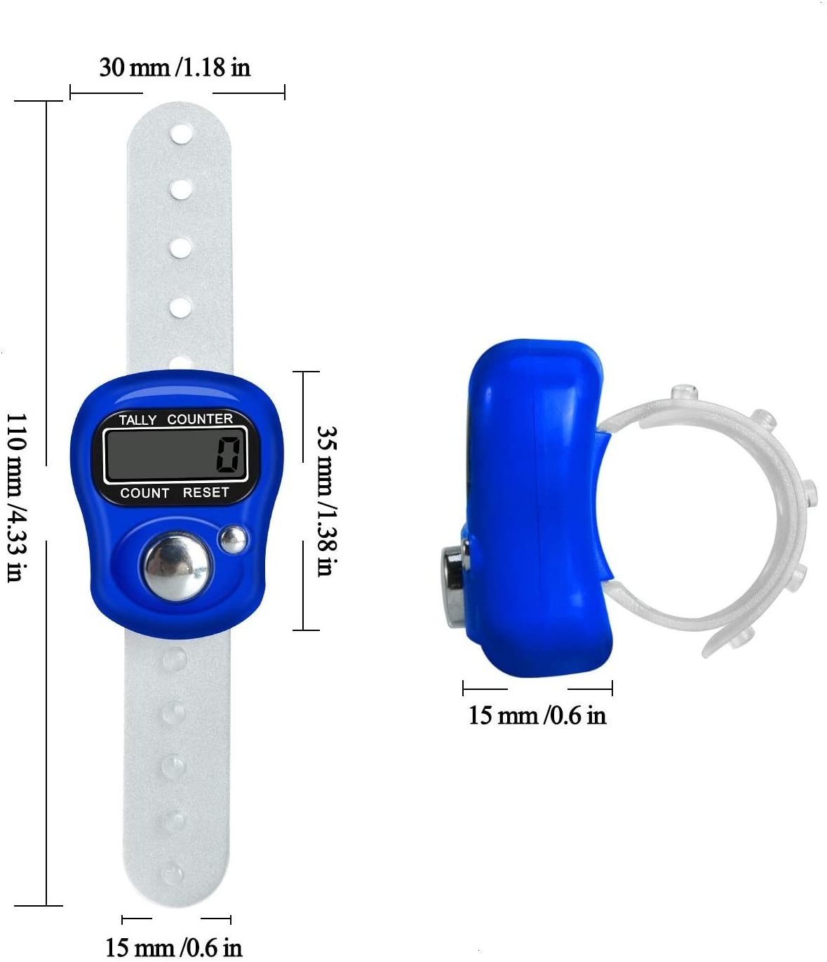 Handheld Muslim Tally Counter Resettable LCD Electronic Digital Finger Ring Counter Hand Tally Counter Digital