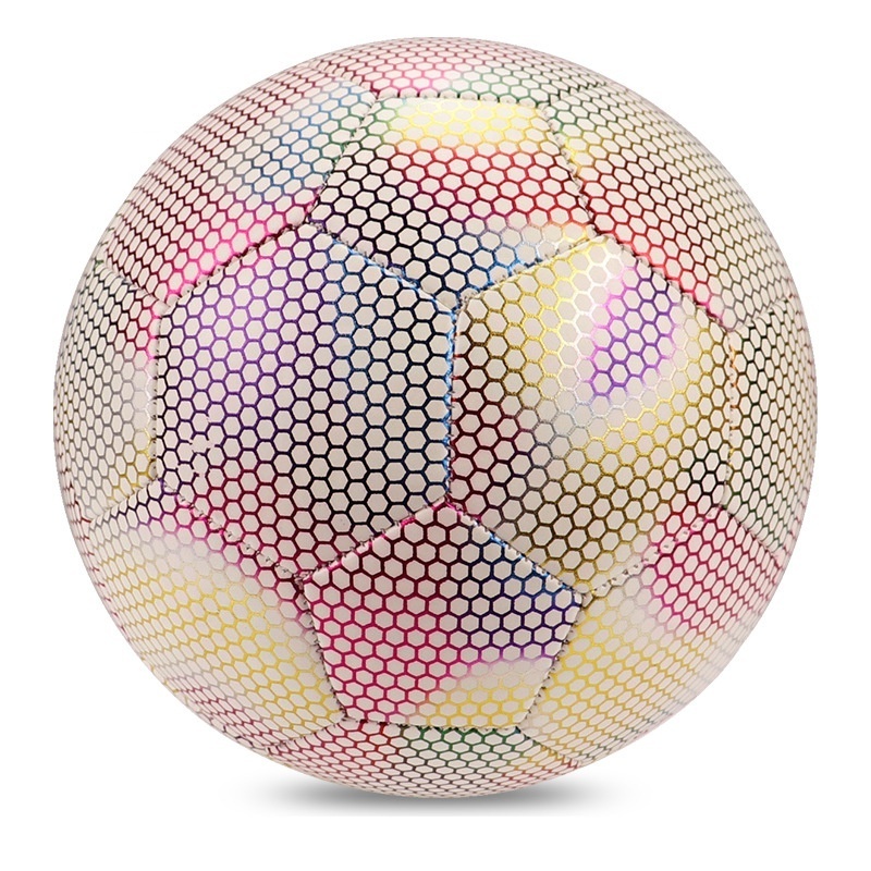 Luminous Soccer Ball Machine Stitching PU Holographic Glow in The Dark Size 5 Reflective Football Ball