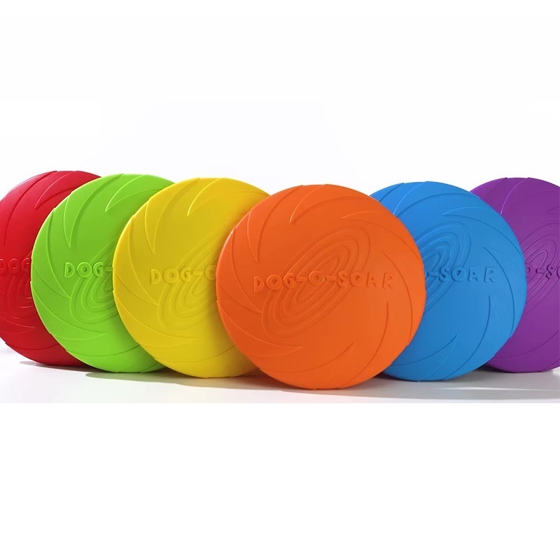 8.5inch Dog Flying Disc Soft Rubber Interactive Flying Disc Dog Toy for Small Large Dogs Floats in Water Frisby for Pets