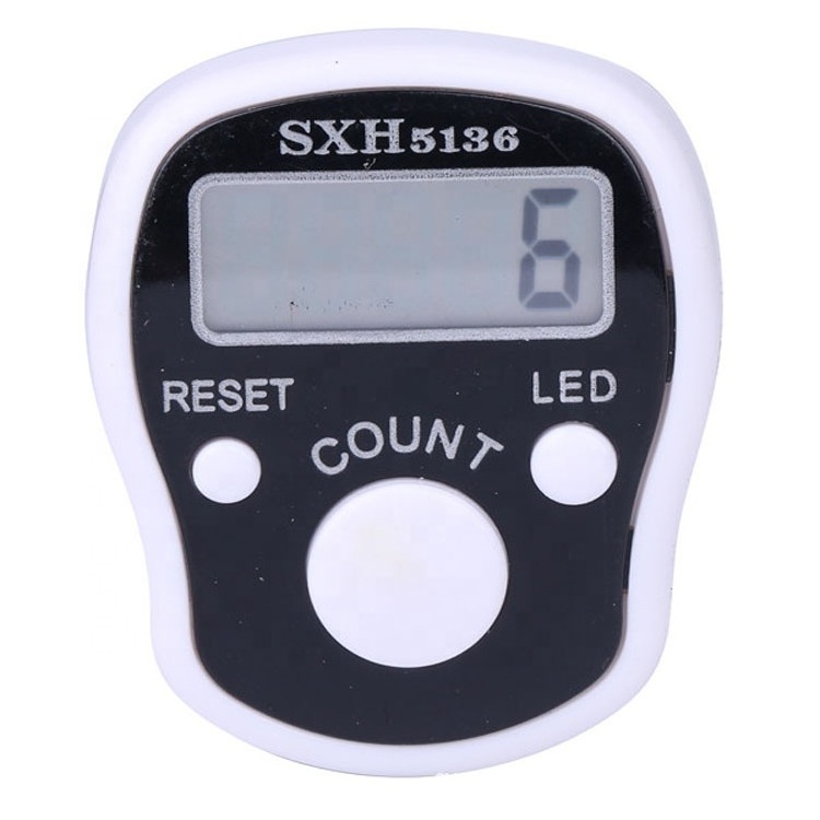 LED Finger Tally Counter Digital Electronic Tasbeeh Counters Lap Track Handheld Clicker with Ring for Muslims Hand Tally Counter