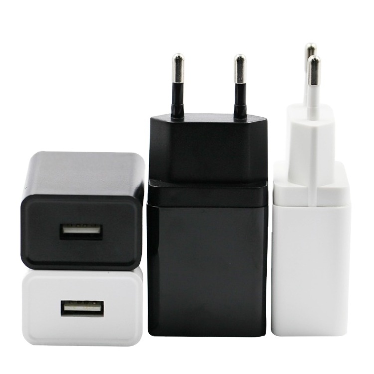 PC Fireproof Black White Wall Charger 2A EU US Plug USB Charger 5V 2.1A 10W Mobile Phone Charger