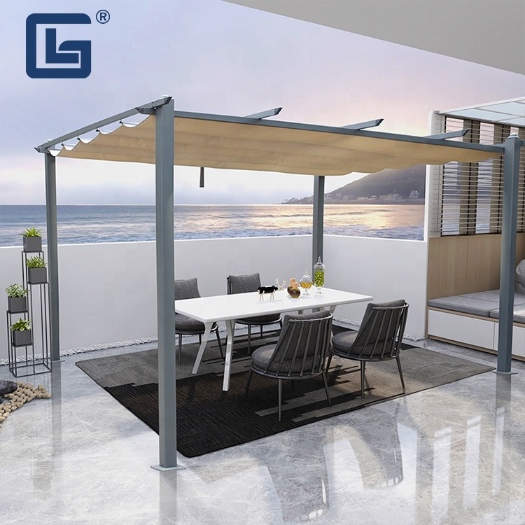 Pergola Aluminum Outdoor Sun Protection Aluminum Frame  Louvered Pergola  Patio Cover Garden Building Pergola Gazebos