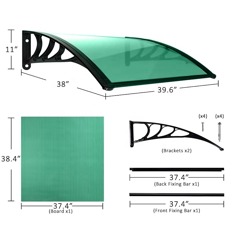 Rain Cover Canopy Aluminum Awning Window For House Multiple Sizes Door Awning Uv   Protected Front Door Awning