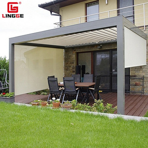 Snow Resistance Pergola Gazebo Canopies Patio Cover Roof With Remote Control System Louvered Pergola