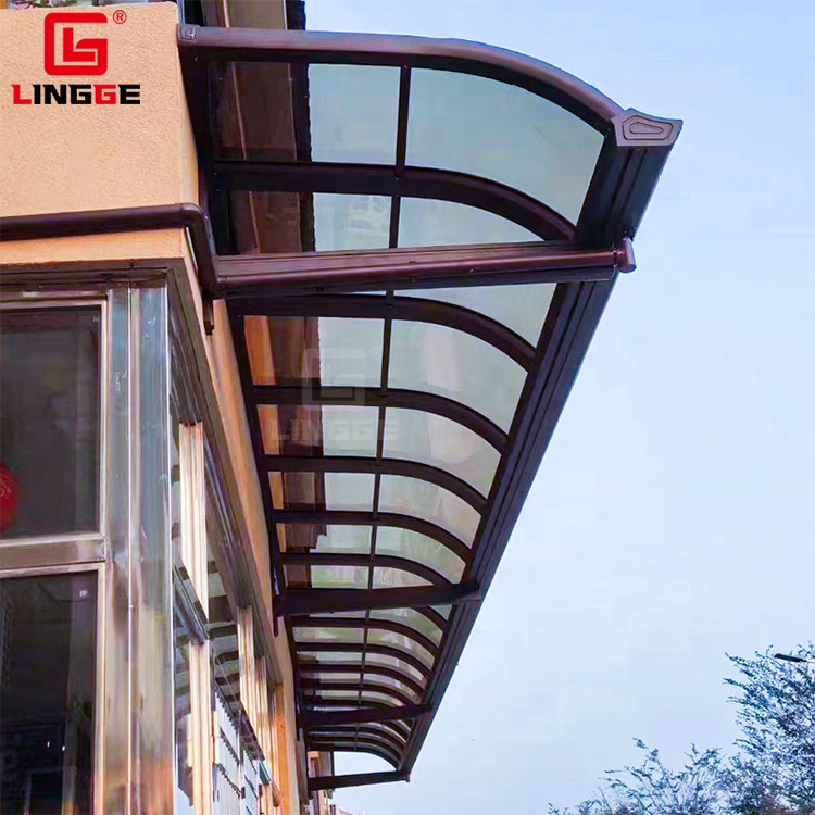 Outdoor Garden Awning Canopy With Gutter Backyard Polycarbonate Roof Patio Cover Aluminum Awning