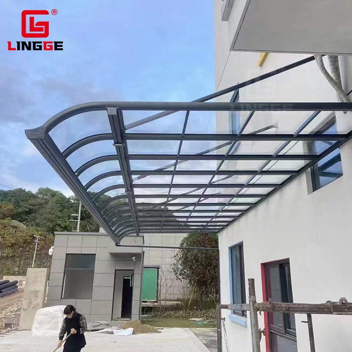 Garden Courtyard Awning Rooftop Bracket Thermal Insulation Polycarbonate Canopy Aluminum Awnings Patio Cover