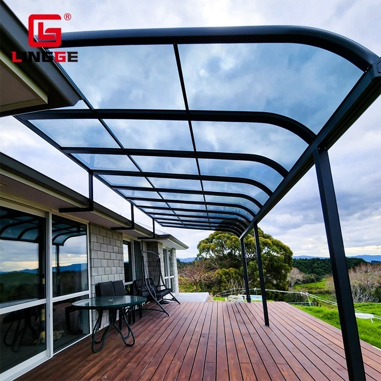 Windproof Outdoor Garage Shed Metal Aluminum Car Port Polycarbonate Roof Cover Carport Sun Shade